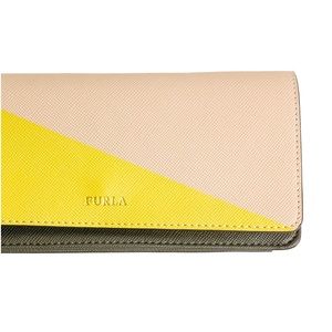 Furla Clutch or Cosmetic bag. Pink, yellow, and brown in color.